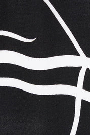 Product shot of the Belle X Over Full Skirt Dress in colour Blackwhite (Black), detail