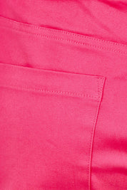 Product shot of the Belle Pull On Slim Leg Cotton Stretch  Pant in colour Fuschia (Pink), detail