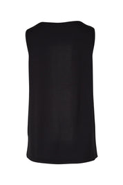 Product shot of the Belle Luxe Bamboo Tank in colour Black (Black), from the back