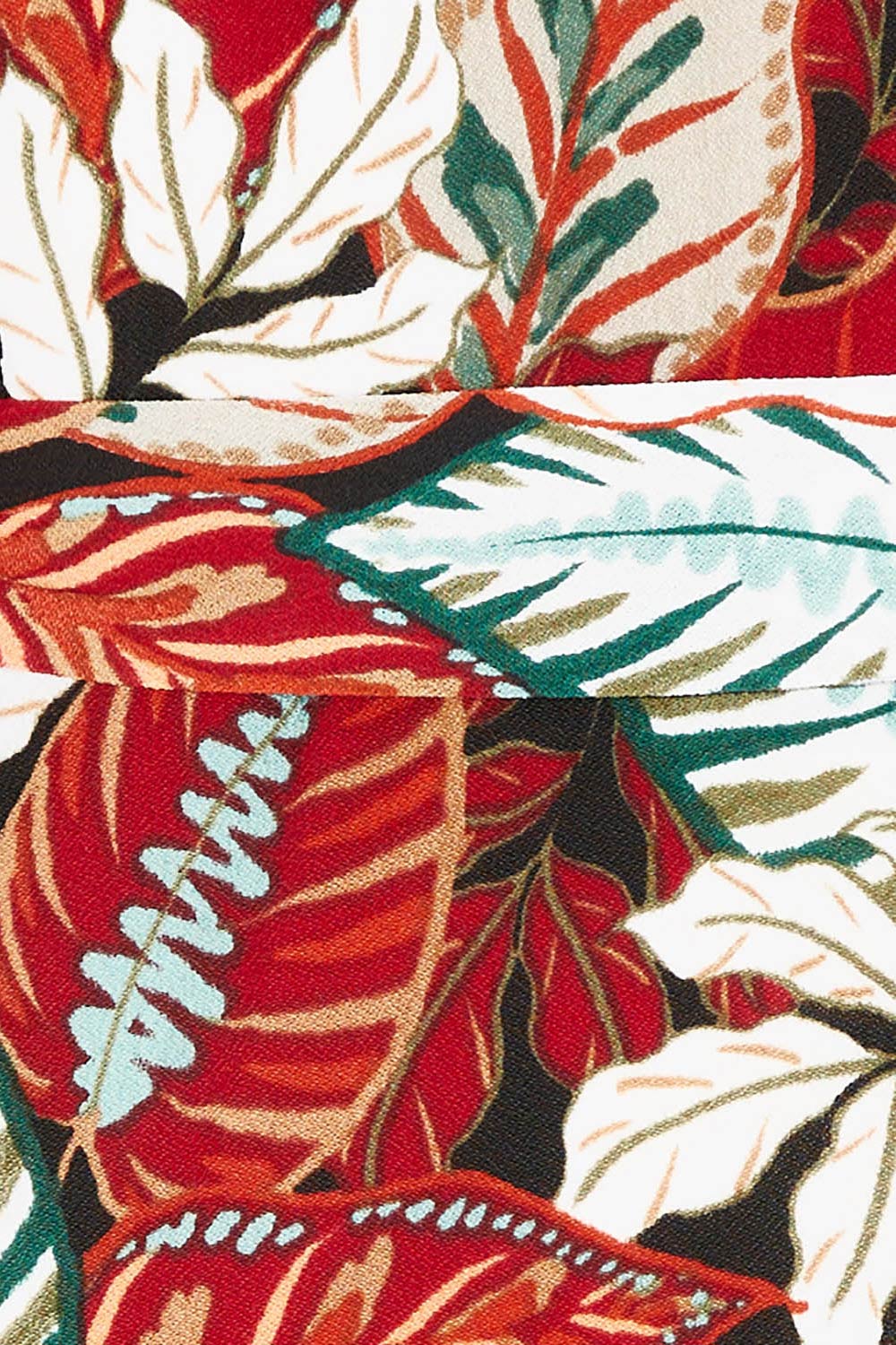 Product shot of the Belle Full Sleeve Print Dress in colour Floral (Red), detail