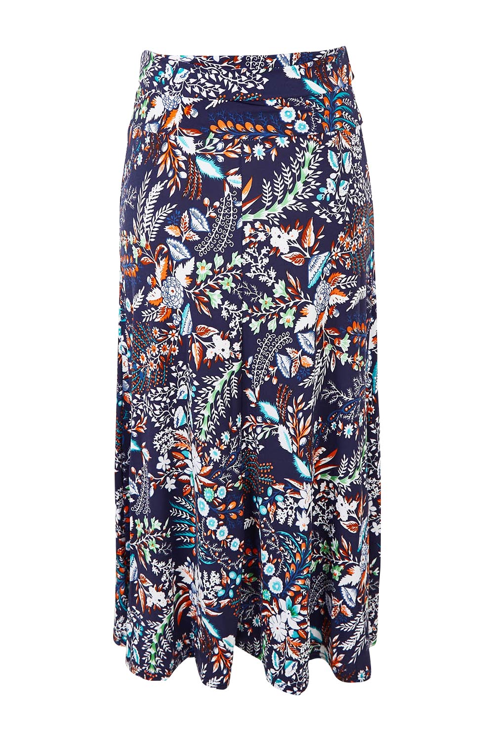Preloved Belle Pull On Printed Skirt - Navyprint