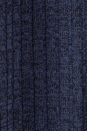 Product shot of the Belle Rib Knit Throw Over in colour Navymarle (Blue), detail