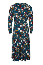 Preloved Belle Printed Faux Wrap Dress - Tealfleur