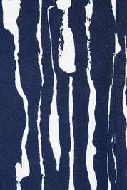 Product shot of the Belle V Neck Reversible Dress in colour Navywhite (Blue), detail
