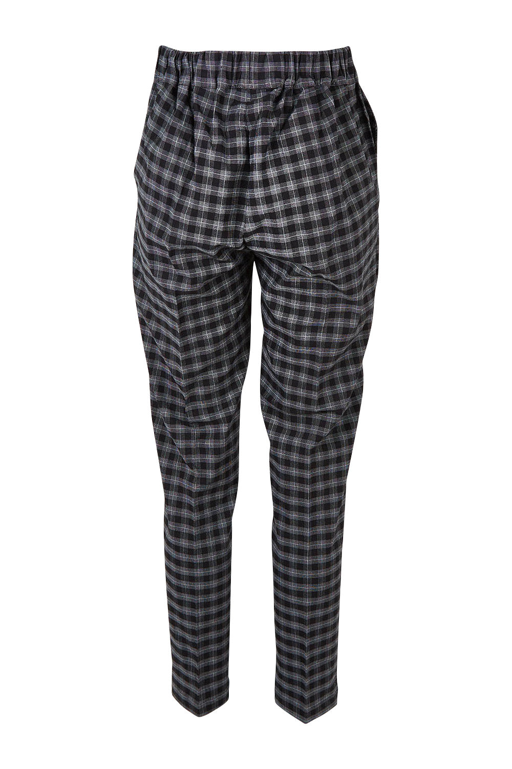 Product shot of the Belle Check Pull on Pant in colour Blackwhite (Black), from the back