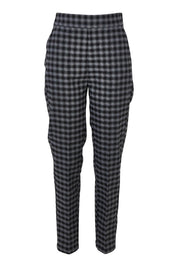 Product shot of the Belle Check Pull on Pant in colour Blackwhite (Black), from the front