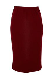 Product shot of the Belle Textured Pull On Skirt in colour Cranberry (Red), from the front