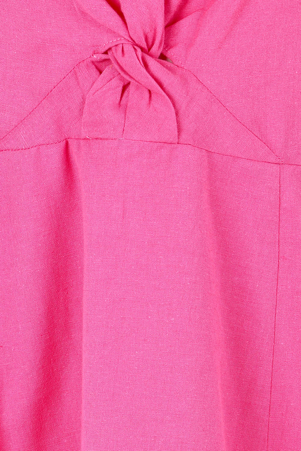 Product shot of the Belle Twist Knot Detail Cotton Dress in colour Candypink (Pink), detail