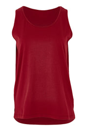 Product shot of the Belle Luxe Cotton Tank in colour Chilli (Red), from the front