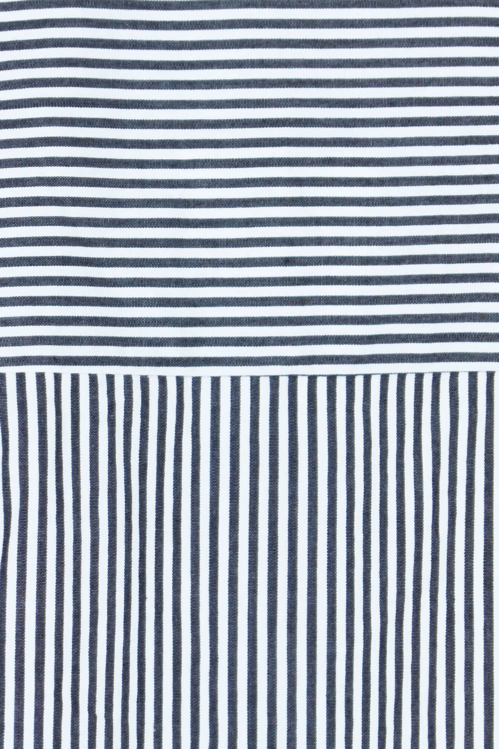 Product shot of the Belle Striped Cotton Shirtmaker Dress in colour Blackwhite (Black), detail