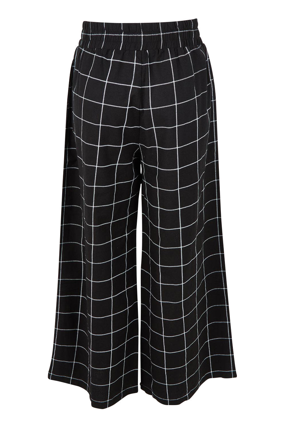 Product shot of the Belle Printed Cotton Wide Leg Pant in colour Blackwhite (Black), from the back