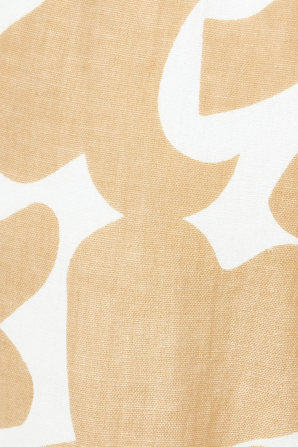 Product shot of the Belle Printed Cotton Wide Leg Pant in colour Croissant, detail