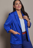 Belle Cotton Comfort Blazer - Frenchblue