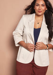 Belle Cotton Comfort Blazer - Stone