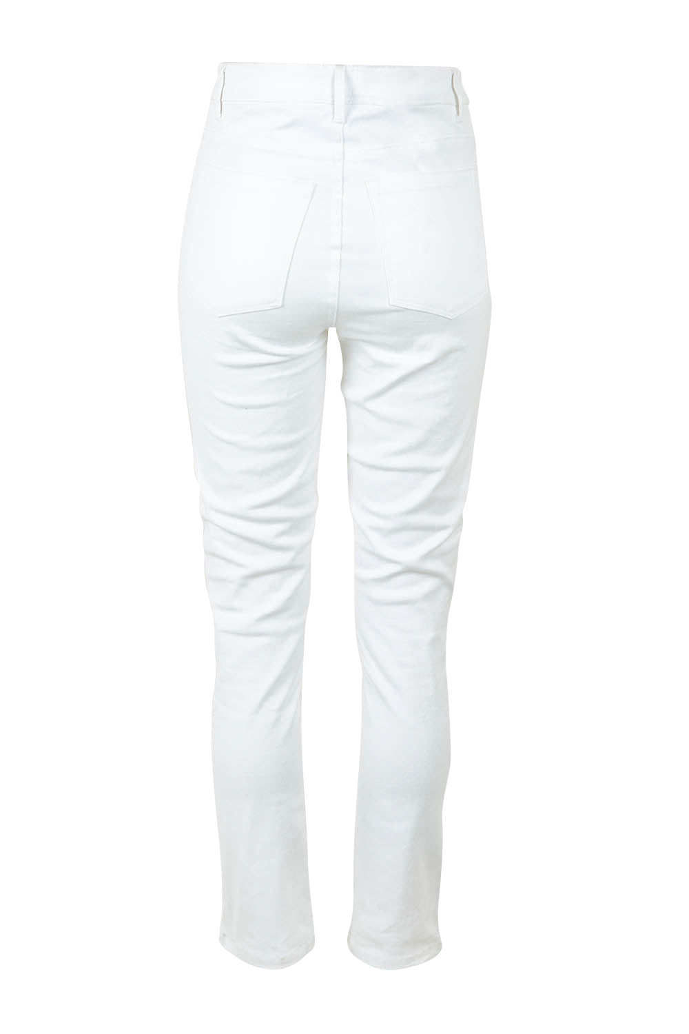 Product shot of the Belle Classic Fit High Waisted Jean in colour White (White), from the back