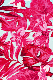 Product shot of the Belle Printed Pull On Full Skirt with Pockets in colour Aquafusch (Pink), detail