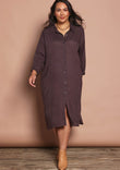 Belle 3 Way Linen Blend Shirtmaker Dress - Deepcocoa