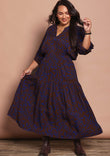 Belle Luxe Ecovero Printed Tiered Dress - Cobaltcoco