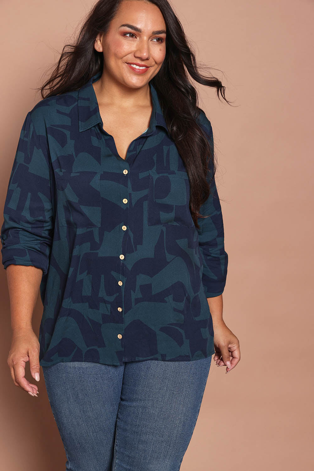 Belle Luxe Ecovero Printed Shirt – Bluelagoon