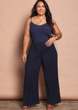 Belle Crinkle No Iron Wide Leg Pant - Darknavy