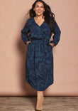 Belle Luxe Eco Vero Wrap Front Midi Dress – Bluelagoon