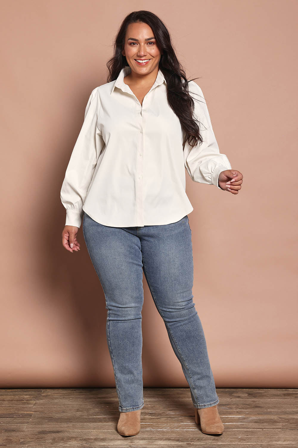 Belle Luxe Full Sleeve Shirt – Ivory