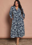 Belle Draped Shirtmaker A Line Dress – Abstract