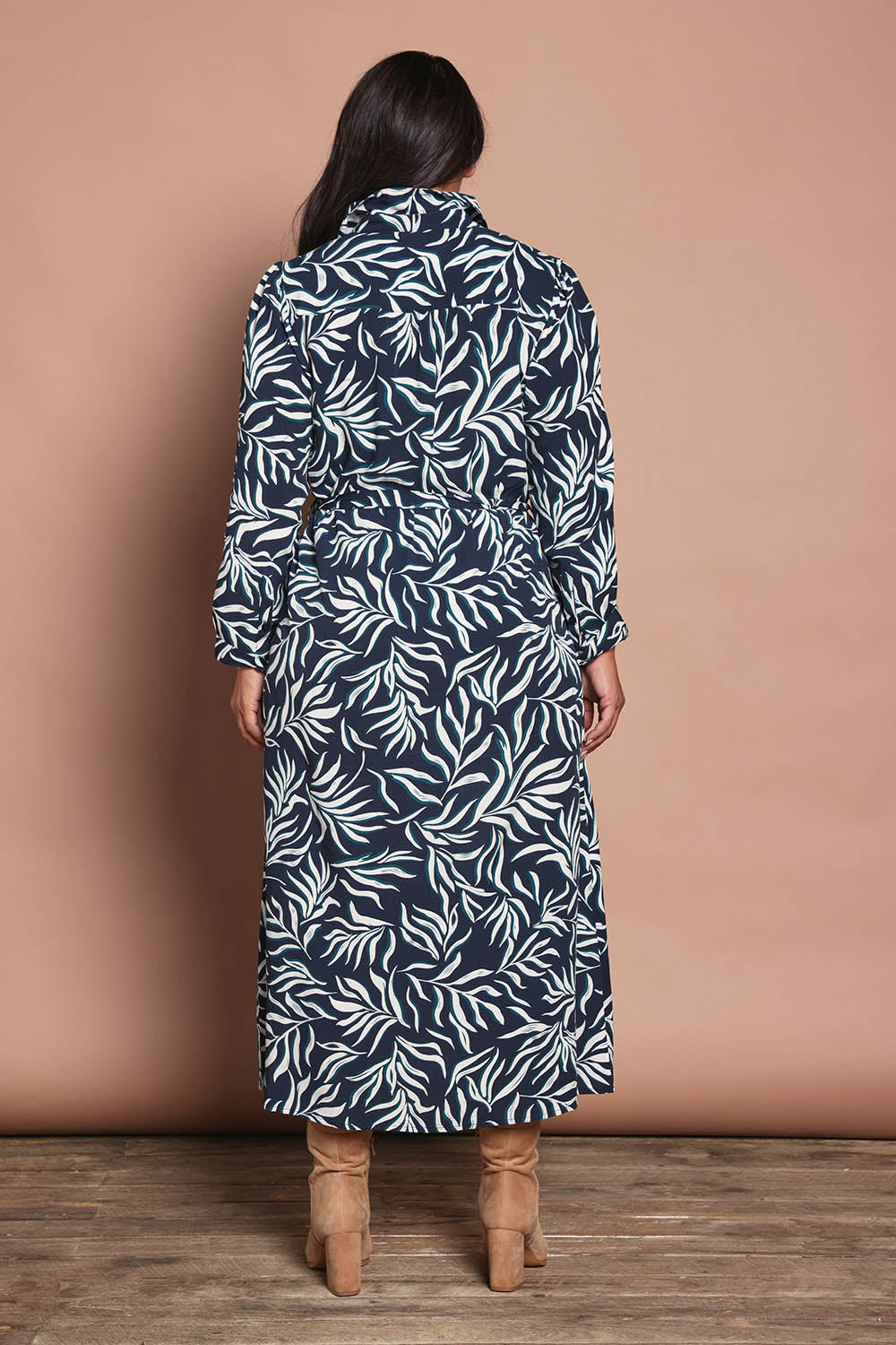 Belle Draped Shirtmaker A Line Dress – Abstract