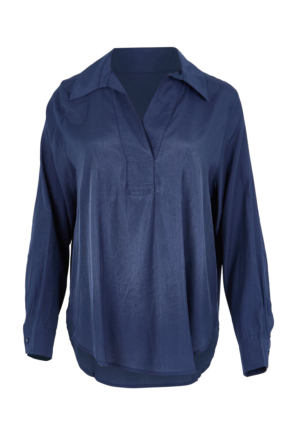 Product shot of the Belle Easy Wear Every Wear Blouse - Deep navy in colour Deep Navy, from the front