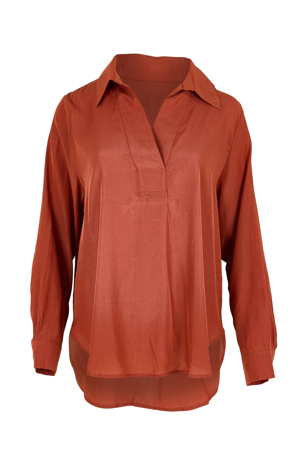 Product shot of the Belle Easy Wear Every Wear Blouse - Sienna in colour Sienna, from the front