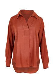 Product shot of the Belle Easy Wear Every Wear Blouse - Sienna in colour Sienna, from the front