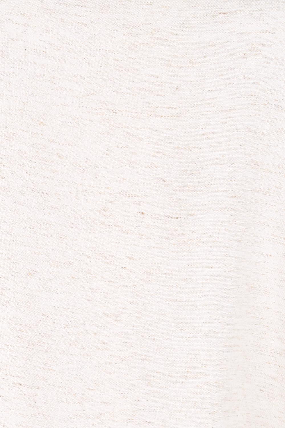 Product shot of the Belle Wear Anywhere Woven Linen Blend Tee  - Sand in colour Sand, showing detail