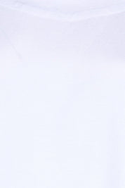 Product shot of the Belle Wear Anywhere Woven Tee  - White in colour White, showing detail