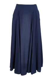 Product shot of the Belle Easy Wear Every Wear  Skirt  - Navy in colour Navy, from the front