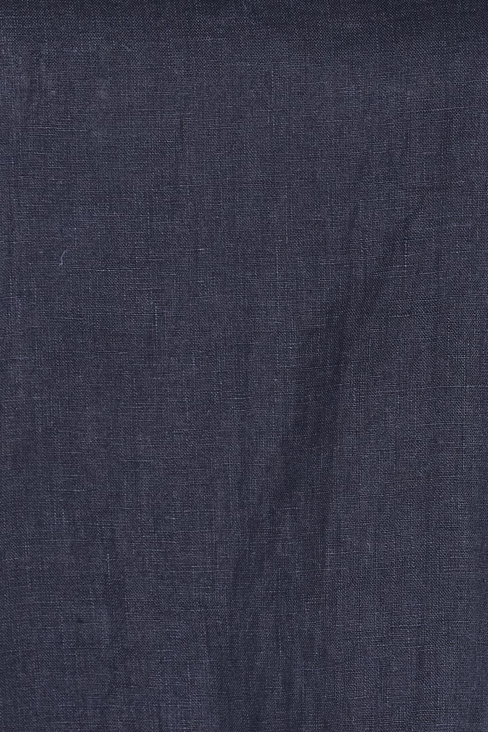 Product shot of the Belle Easy Wear Linen Scoop Tee – Navy in colour Navy, showing detail