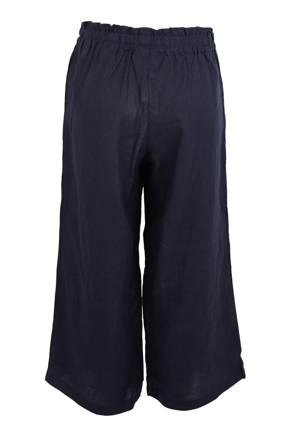 Product shot of the Belle Easy Wear Linen Pant – Navy in colour Navy, from the back