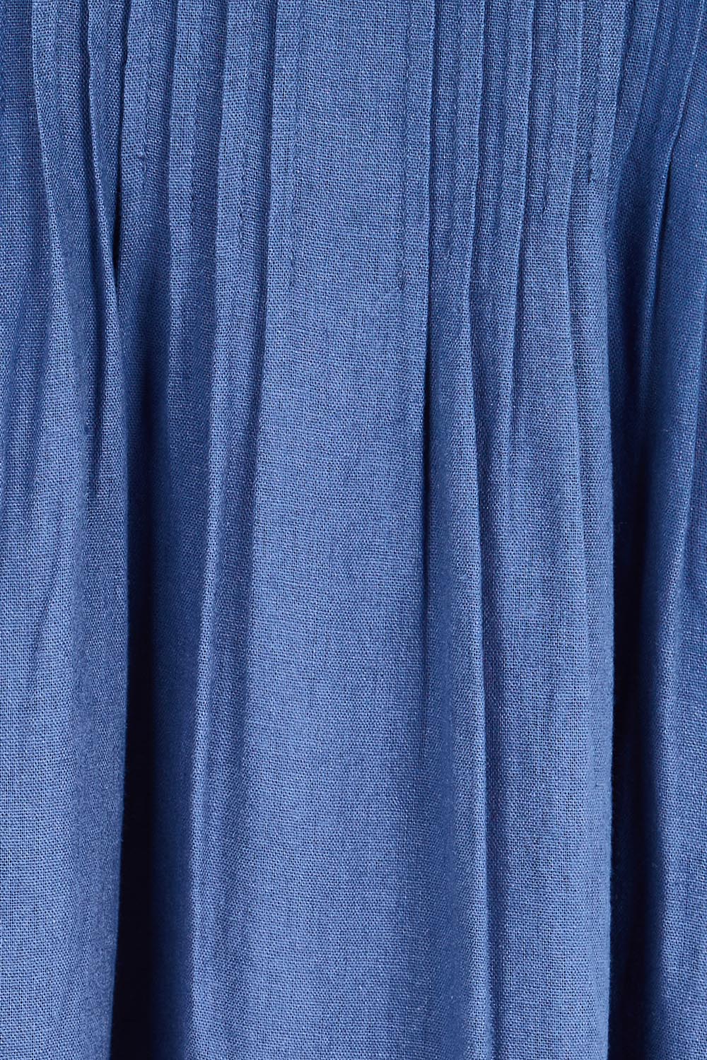 Product shot of the Belle Pintucked Midi Dress With Pockets - Seablue in colour Seablue, showing detail