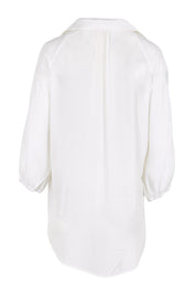 Product shot of the Belle Easy Wear Every Wear Shirt  - White in colour White, from the back
