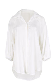 Product shot of the Belle Easy Wear Every Wear Shirt  - White in colour White, from the front