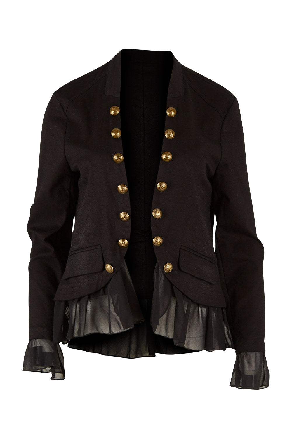 Product shot of the Commander Of Love Jacket in colour Black (Black), from the front