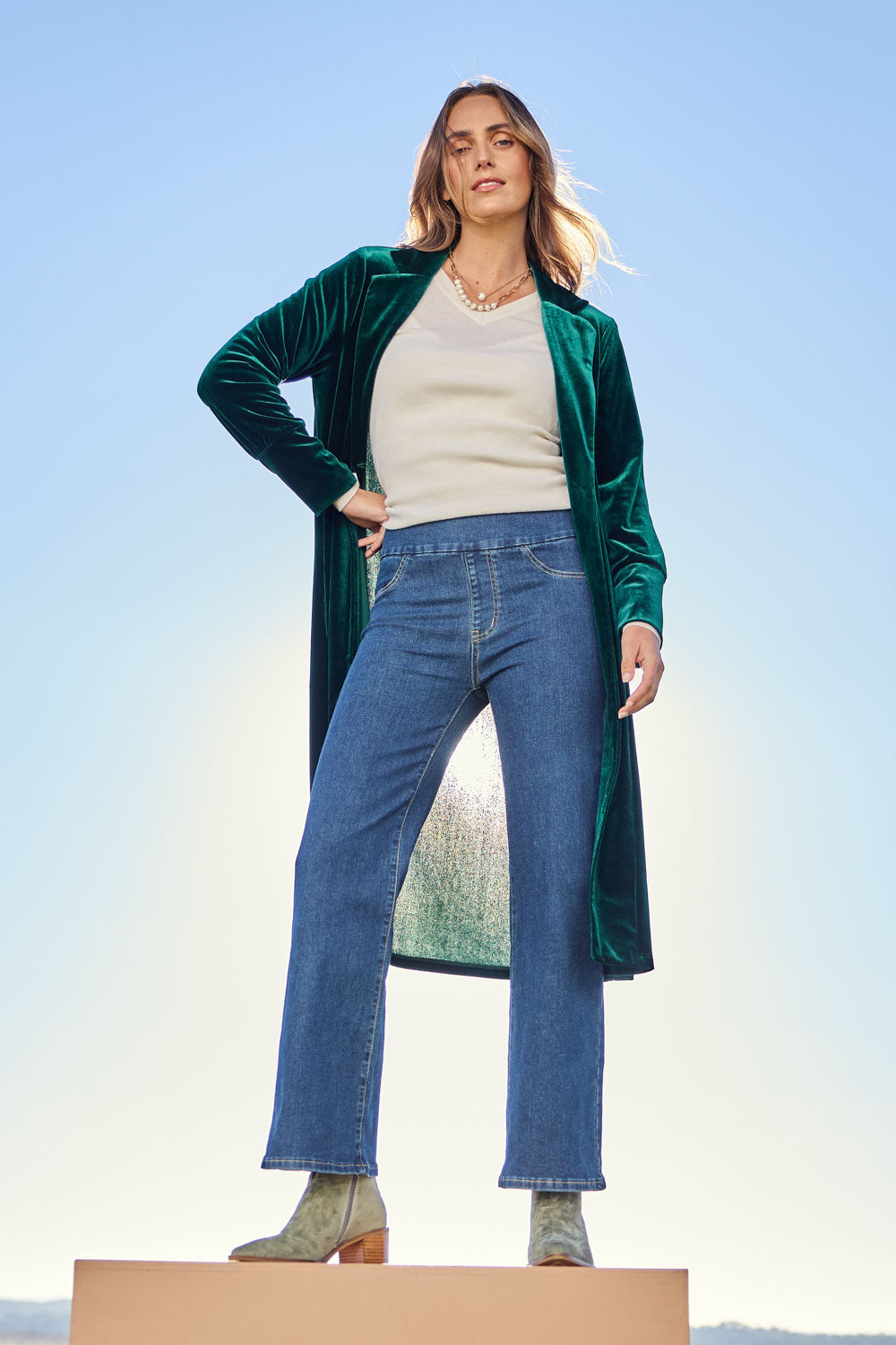 Easy As Plain Pull On Jeans - Darkdenim