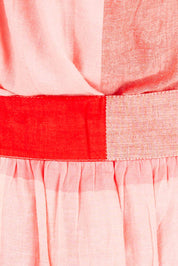 Product shot of the Twirl Worthy Cotton Maxi Dress in colour Redpink (Pink), detail