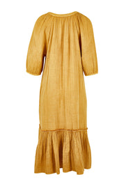 Product shot of the Daydreaming In Sunshine Dress in colour Sunflower, from the back