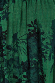 Product shot of the Romance In The Air Blouse in colour Emerald (Green), detail