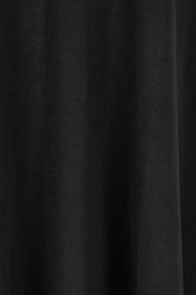 Product shot of the Softly Swinging Bamboo Tee in colour Black (Black), detail