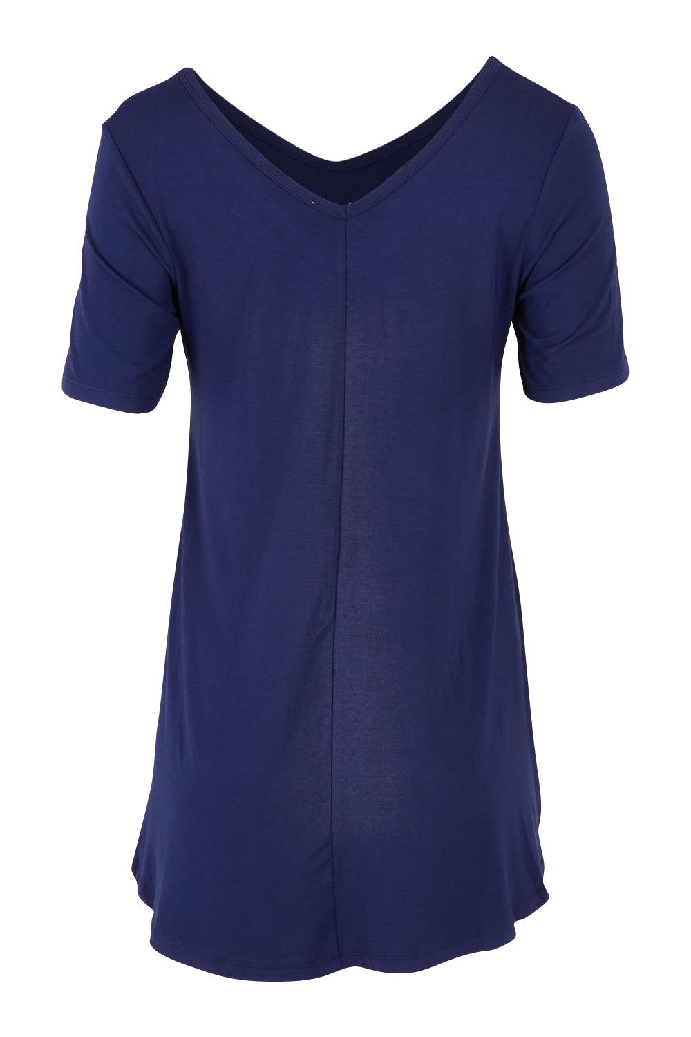 Product shot of the Softly Swinging Bamboo Tee in colour Navy (Blue), from the back