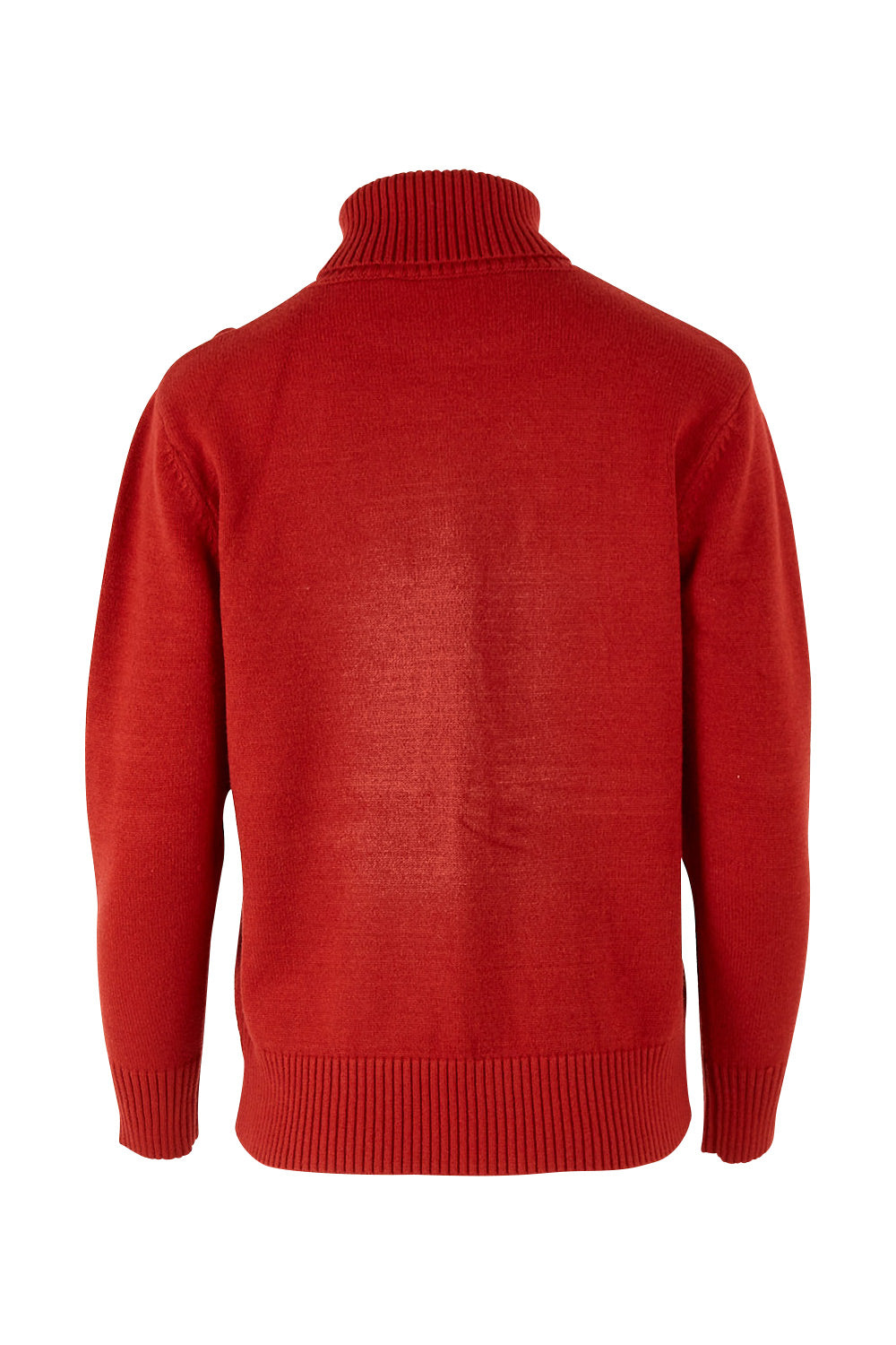 Product shot of the Rules Of The House Sweater in colour Rust, from the back