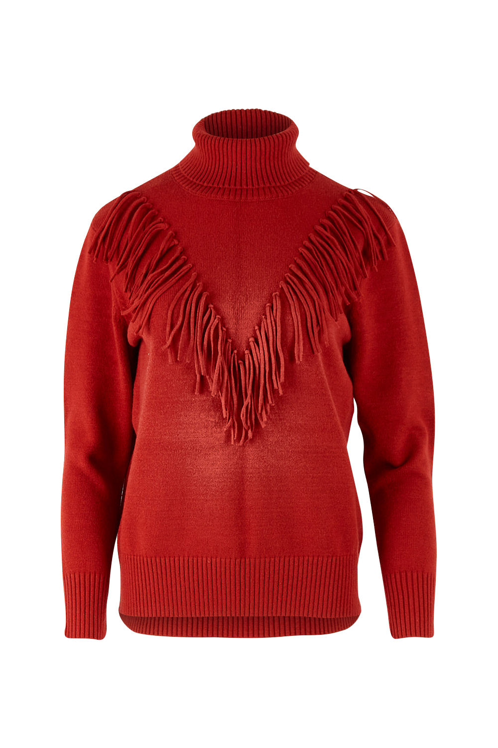 Product shot of the Rules Of The House Sweater in colour Rust, from the front