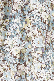 Product shot of the You And Me Cotton Floral Blouse in colour Skyfleur (Blue), detail