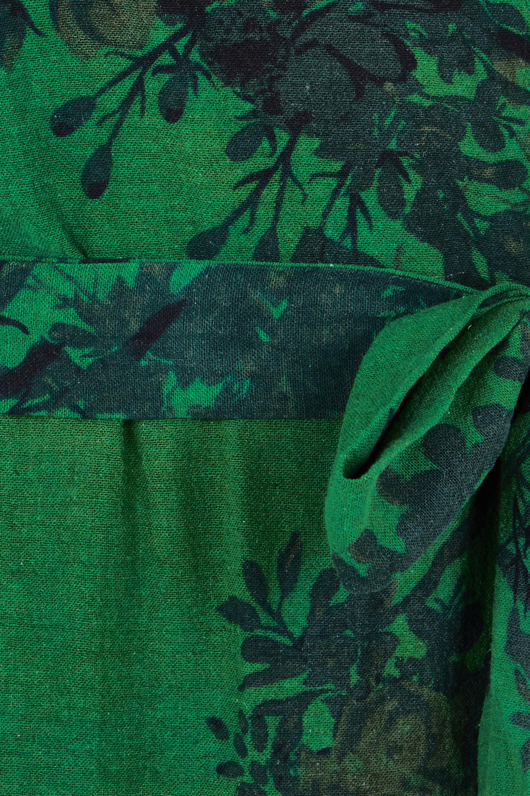 Product shot of the Wrap Me Up In Cotton Maxi Dress in colour Emerald (Green), detail